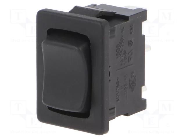 ROCKER; SPDT; Pos: 3; ON-OFF-ON; 6A/250VAC; black; IP40; none; 1800 Marquardt 1808.1102