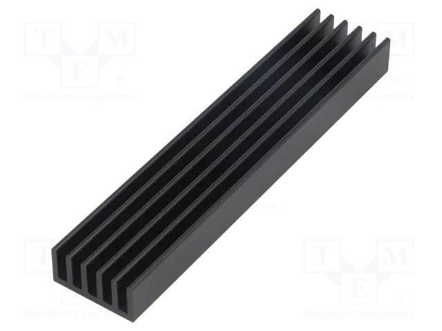 Heatsink: extruded; grilled; black; L: 100mm; W: 21mm; H: 10mm FISCHER ELEKTRONIK SK652/100/SA