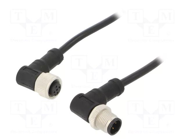 Cable: for sensors/automation; PIN: 4; with metal nut; plug; 250V AMPHENOL LTW M12A04MR12AFRSD001