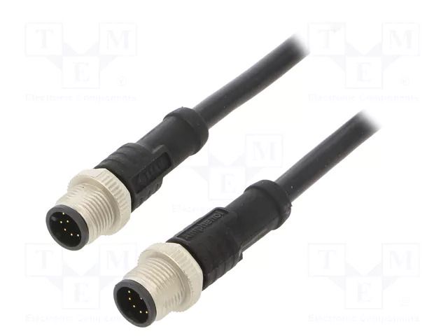 Cable: for sensors/automation; PIN: 10; with metal nut; plug; 30V AMPHENOL LTW M12A10ML12AMLSD001