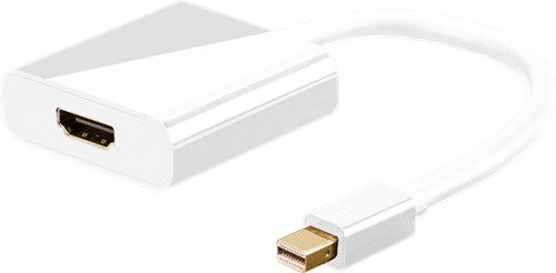 Mini DisplayPort™/HDMI™ Adapter Cable 1.2, gold-plated, 0.1 m, white - Mini DisplayPort male > HDMI™ female (Type A) 67880