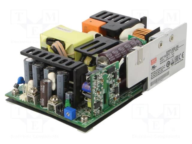 Power supply: switching; open; 500W; 127÷370VDC; 90÷264VAC; OUT: 1 MEAN WELL EPP-500-36