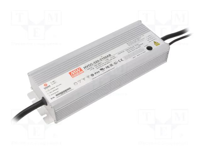 Power supply: switching; LED; 320W; 76.2÷152.4VDC; 1050÷2100mA MEAN WELL HVGC-320-2100AB