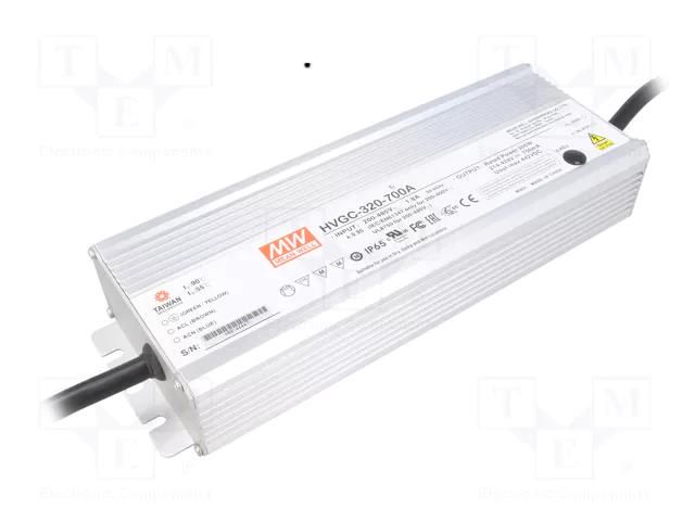 Power supply: switching; LED; 300W; 214÷428VDC; 350÷700mA; IP65 MEAN WELL HVGC-320-700A