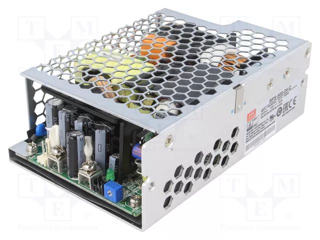 Power supply: switching; open; 499.5W; 113÷370VDC; 80÷264VAC; 93% MEAN WELL RPS-500-24-C