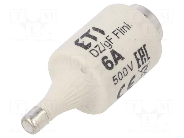 Fuse: fuse; 6A; 500VAC; 500VDC; quick blow; ceramic; DII; D ETI POLAM 002312103