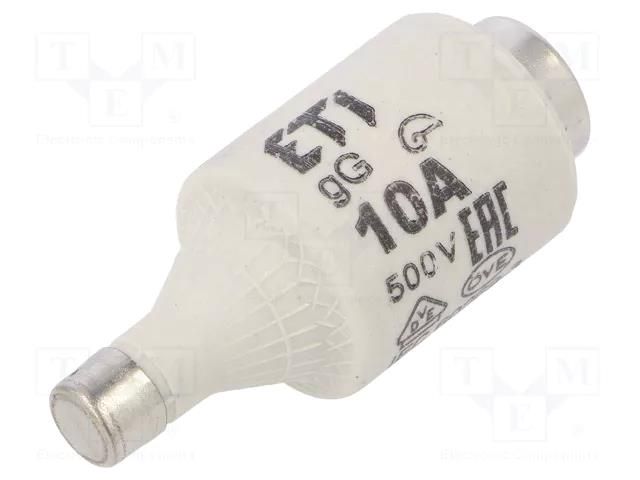 Fuse: fuse; 10A; 500VAC; 250VDC; gG; ceramic; DII; D ETI POLAM 002312404