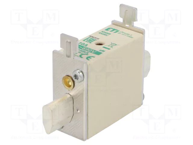Fuse: fuse; 10A; 690VAC; aM; ceramic,industrial; NH00C; WT-NH ETI POLAM 004181404