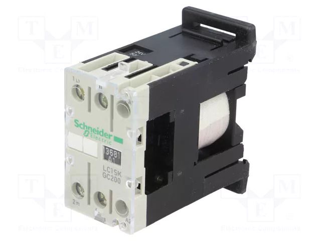 Contactor: 2-pole; NO x2; 24VAC; 5A; for DIN rail mounting; W: 27mm SCHNEIDER ELECTRIC LC1SKGC200B7