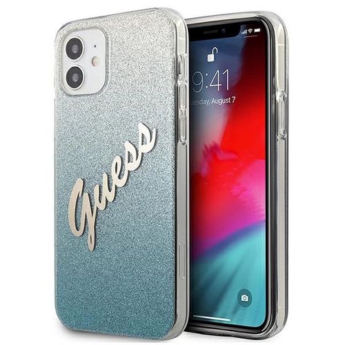 Guess GUHCP12SPCUGLSBL iPhone 12 mini 5.4&quot; blue/blue hardcase Glitter Gradient Script, Guess 3700740494790 3700740494790