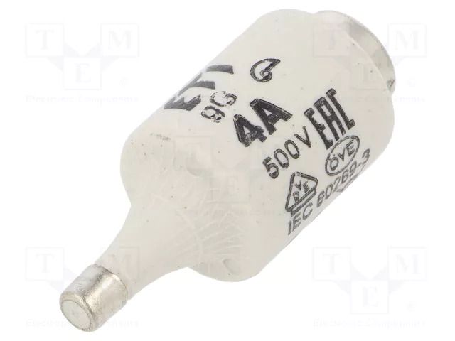 Fuse: fuse; 4A; 500VAC; 500VDC; gG; ceramic; DII; D ETI POLAM 002312402