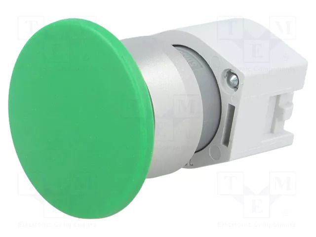 Switch: push-button; 22mm; Stabl.pos: 1; green; none; IP65; mushroom EAO 704.071.5