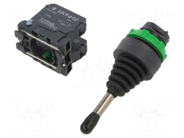 Switch: joystick; 22mm; Stabl.pos: 1; NO x2; black; none; 3A/240VAC SCHNEIDER ELECTRIC XD5PA22