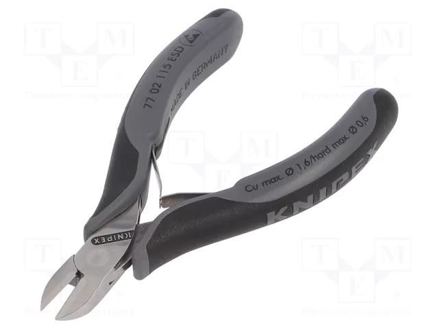 Pliers; side,cutting; ESD; two-component handle grips; 115mm KNIPEX KNP.7702115ESD