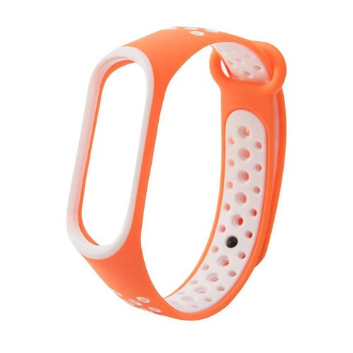 Silicone strap for Xiaomi Mi Band 3 / 4 wristband strap - orange - white, Hurtel 5907769324581 5907769324581