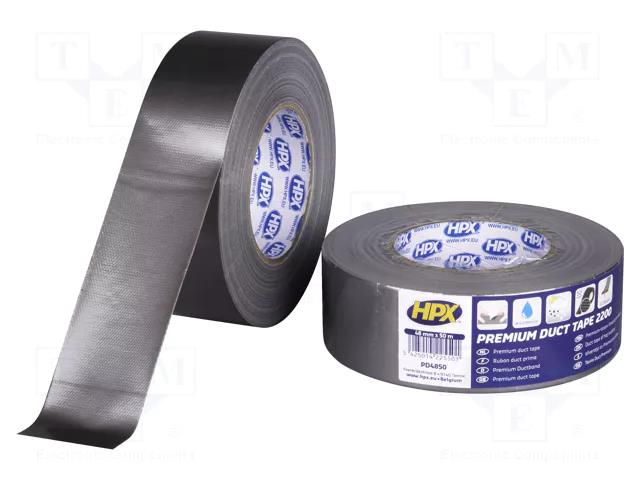 Tape: duct; W: 48mm; L: 50m; Thk: 0.24mm; silver; natural caoutchouc HPX HPX-D2200-4850S