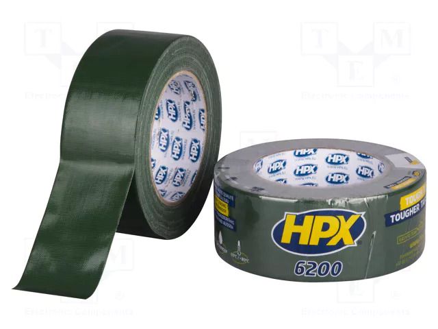 Tape: duct; W: 48mm; L: 25m; Thk: 0.3mm; green; natural caoutchouc HPX HPX-D6200-4825GR