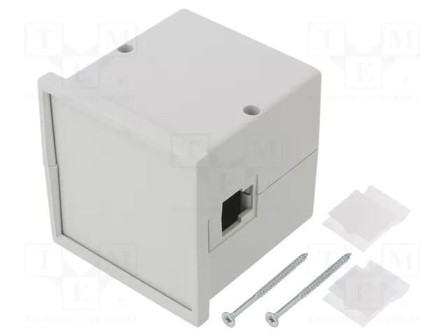 Enclosure: panel; X: 72mm; Y: 72mm; Z: 73mm; ABS; grey; screwed MASZCZYK KM-63-PC/GY