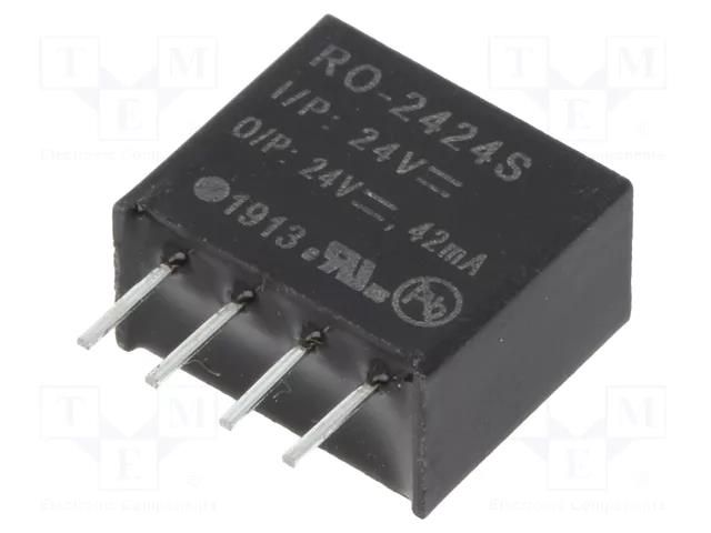 Converter: DC/DC; 1W; Uin: 21.6÷26.4VDC; Uout: 24VDC; Iout: 42mA RECOM RO-2424S