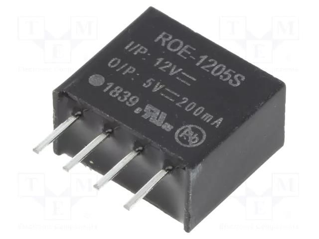 Converter: DC/DC; 1W; Uin: 10.8÷13.2VDC; Uout: 5VDC; Iout: 200mA RECOM ROE-1205S