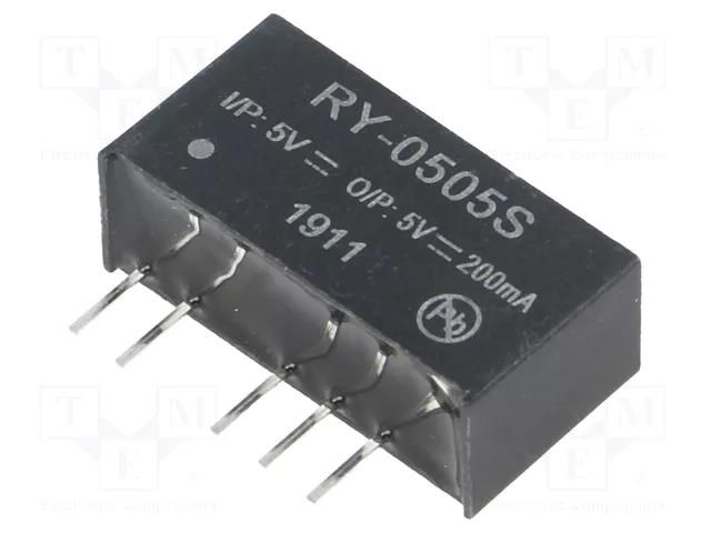 Converter: DC/DC; 1W; Uin: 4.75÷5.25VDC; Uout: 5VDC; Iout: 200mA RECOM RY-0505S
