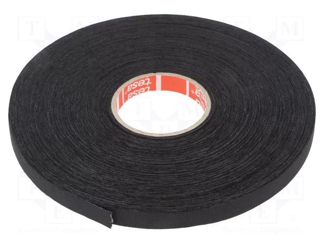 Tape: textile; W: 9mm; L: 50m; Thk: 0.26mm; Automotive; acrylic; black TESA TESA-51026-9/50