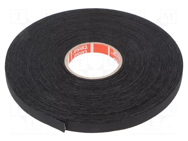 Tape: textile; W: 9mm; L: 50m; Thk: 0.26mm; Automotive; acrylic; black TESA TESA-51026-9/50