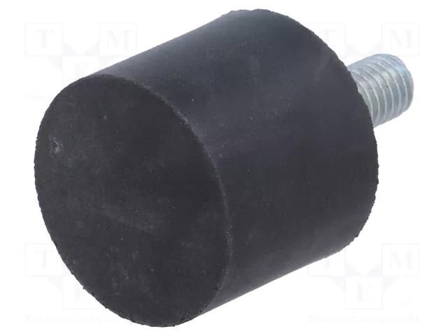 Vibroisolation foot; Ø: 30mm; H: 25mm; Shore hardness: 40±5; 280N ELESA+GANTER DVA4-30-25-M8-40