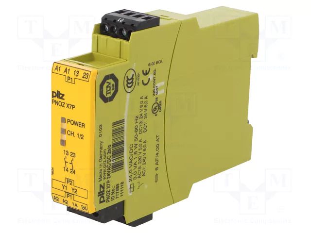 Automation module: safety relay; Usup: 24VAC; Usup: 24VDC; IN: 1 PILZ PZ-777059