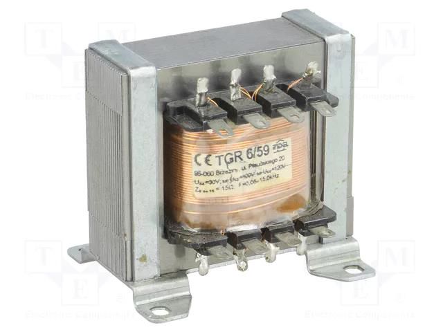 Transformer: speaker; 30VAC,100VAC,120VAC; 15Ω; 0.08÷15kHz INDEL TGR6/59