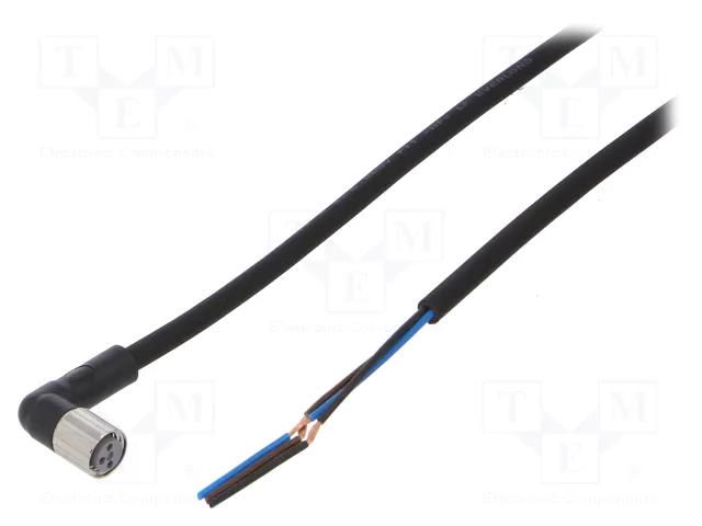 Cable: for sensors/automation; M8; PIN: 3; angled; Len: 5m; plug; 1A OMRON XS3FM8PUR3A5M