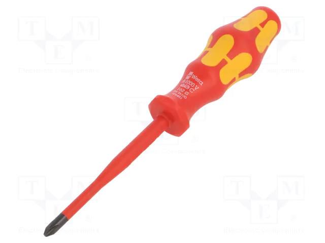 Screwdriver; insulated,slim; Phillips; PH2; Blade length: 100mm WERA WERA.05006451001