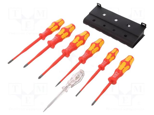 Kit: screwdrivers; insulated,slim; 1kVAC; PZ2/SL; 7pcs. WERA WERA.05006480001