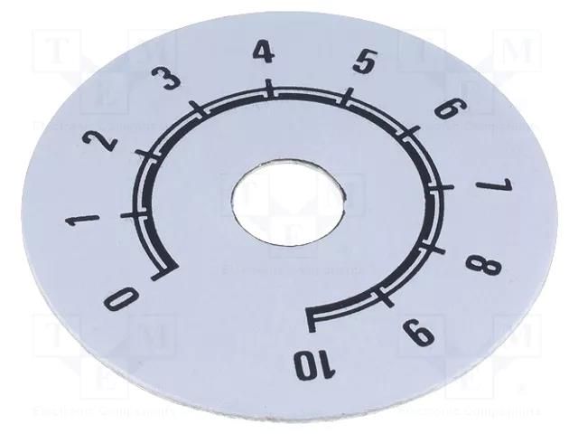 Scale; Range: 0 ÷ 10; Ø50mm; Øhole: 10mm; aluminium SUPERTRONIC 220.105