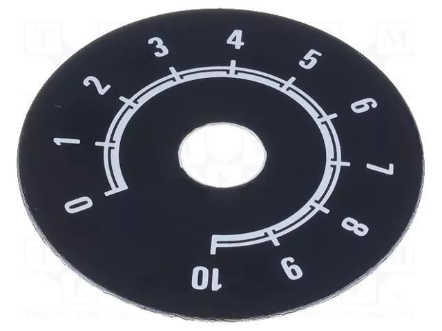 Scale; Range: 0 ÷ 10; Ø50mm; Øhole: 10mm; aluminium SUPERTRONIC 220.107