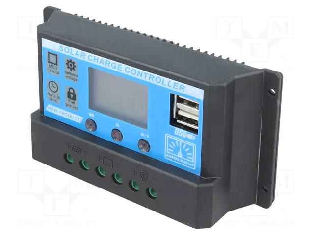 Charging regulator; 30A; -20÷55°C; Features: digital display VOLT POLSKA SOL-30A-LCD