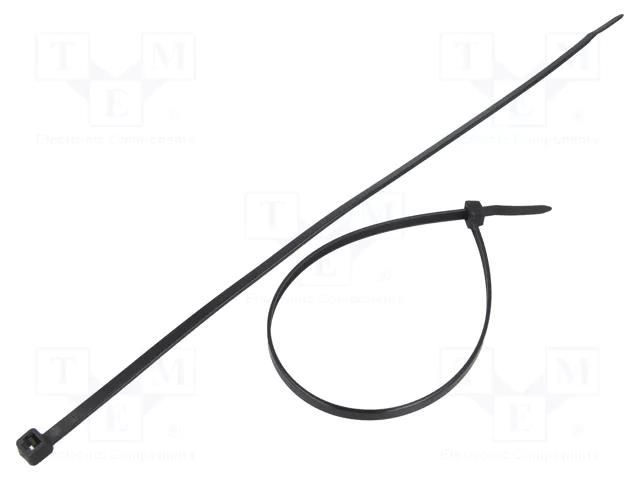 Cable tie; L: 280mm; W: 4.8mm; black; polyamide; 333N; Ømax: 76mm FIX&FASTEN FIX-S-4.8X280T/BK