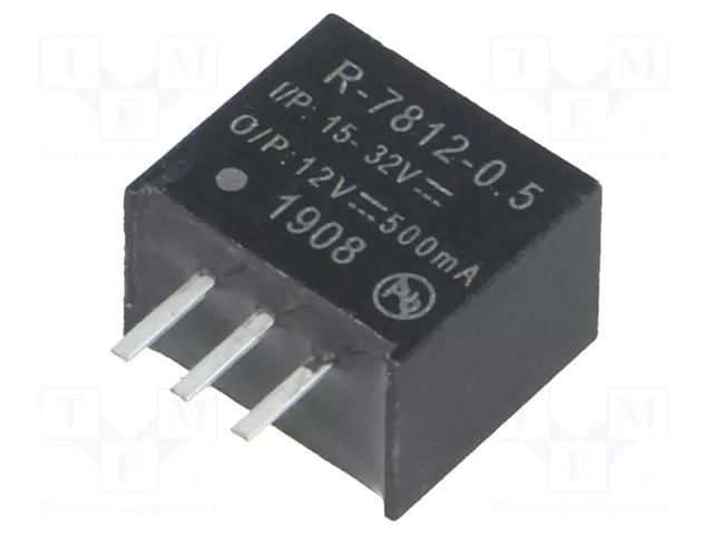 Converter: DC/DC; 6W; Uin: 15÷32VDC; Uout: 12VDC; Iout: 0.5A; SIP3 RECOM R-7812-0.5