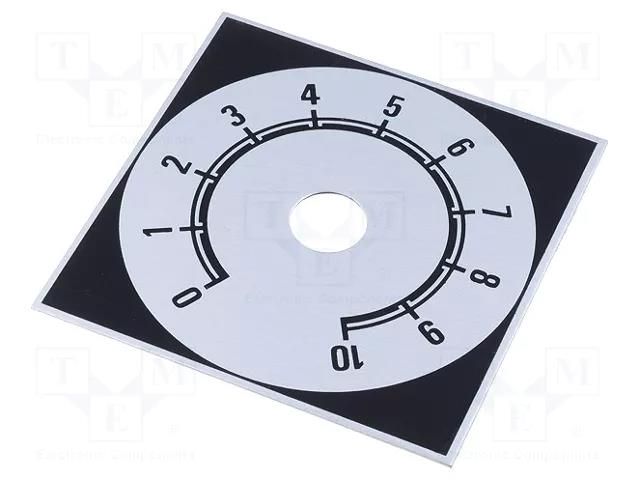 Scale; Range: 0 ÷ 10; 58x58mm; Øhole: 10mm; aluminium SUPERTRONIC 220.205