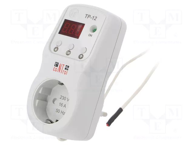 Module: regulator; digital; temperature; 220÷230VAC; IP30; 16A NOVATEK ELECTRO TR-12-2