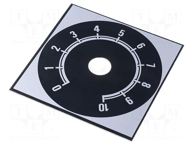 Scale; Range: 0 ÷ 10; 58x58mm; Øhole: 10mm; aluminium SUPERTRONIC 220.207