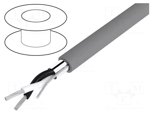Wire; Alpha Essential C&C; 2x18AWG; shielded,Al-PET foil; PVC ALPHA WIRE 2421C-SL005