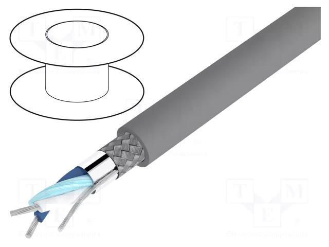 Wire; Alpha Essential C&C; 1x2x24AWG; PVC; dark grey; 300V; 152m ALPHA WIRE 6413-SL002