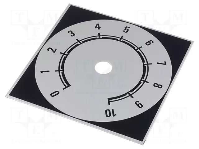 Scale; Range: 0 ÷ 10; 84x84mm; Øhole: 10mm; aluminium SUPERTRONIC 220.209