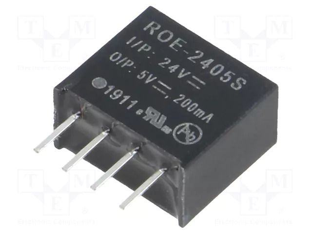 Converter: DC/DC; 1W; Uin: 21.6÷26.4VDC; Uout: 5VDC; Iout: 200mA RECOM ROE-2405S