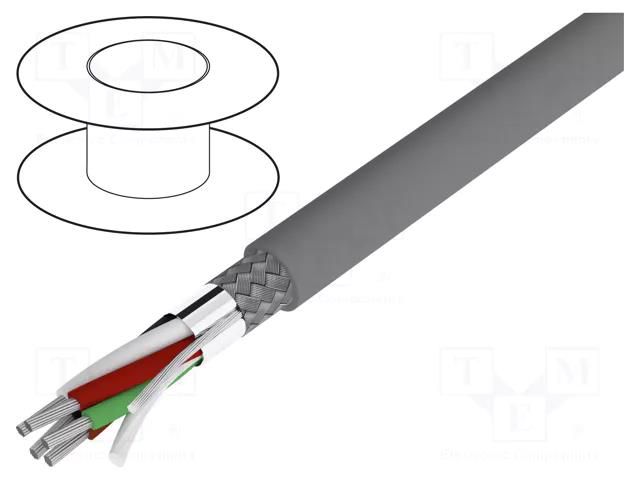 Wire; Alpha Essential C&C; 5x22AWG; PVC; dark grey; 300V; 30.5m ALPHA WIRE 6341-SL005