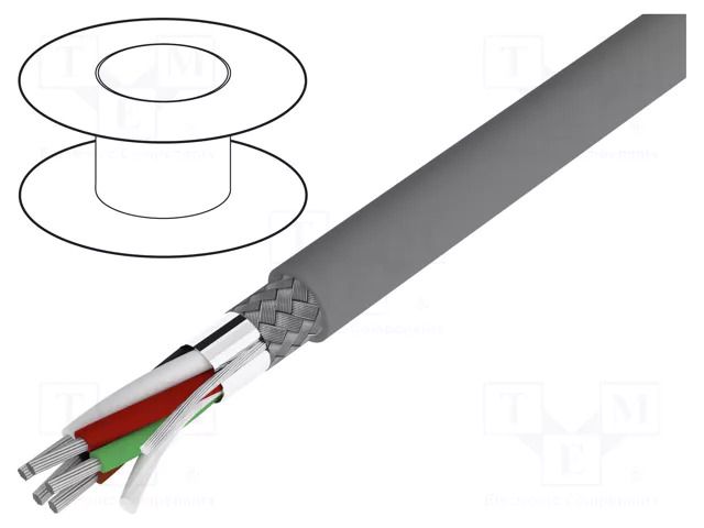 Wire; Alpha Essential C&C; 5x22AWG; PVC; dark grey; 300V; 30.5m ALPHA WIRE 6341-SL005