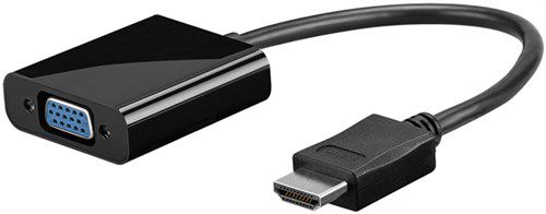 HDMI™/VGA Adapter, nickel-plated, black, 0.15 m - HDMI™ connector male (type A) > VGA female (15-pin) 68793