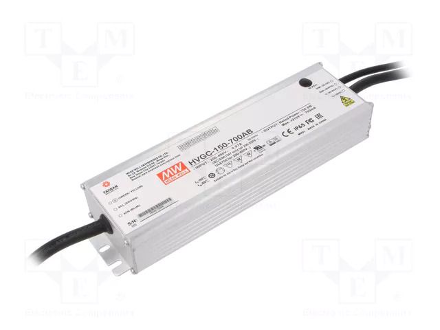Power supply: switching; LED; 150.5W; 21÷215VDC; 420÷700mA; IP65 MEAN WELL HVGC-150-700AB