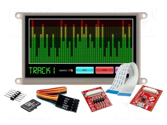 Dev.kit: with display; LCD TFT; GEN4; Resolution: 800x480; 32kBRAM 4D Systems SK-GEN4-70DT